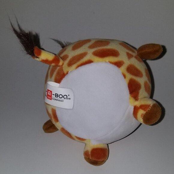 Peek-A-Boo Yellow Brown Giraffe Plush Lovey 5.5" Stuffed Animal Toy Ball - Picture 5 of 8